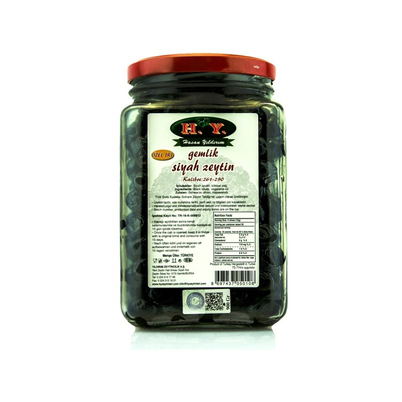 Özel İri Siyah Zeytin 900 Gr. (261-290) Özel İri Siyah Zeytin 900 Gr. (261-290)