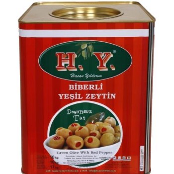Biberli Yeşil Zeytin 10 Kg. (181-200)